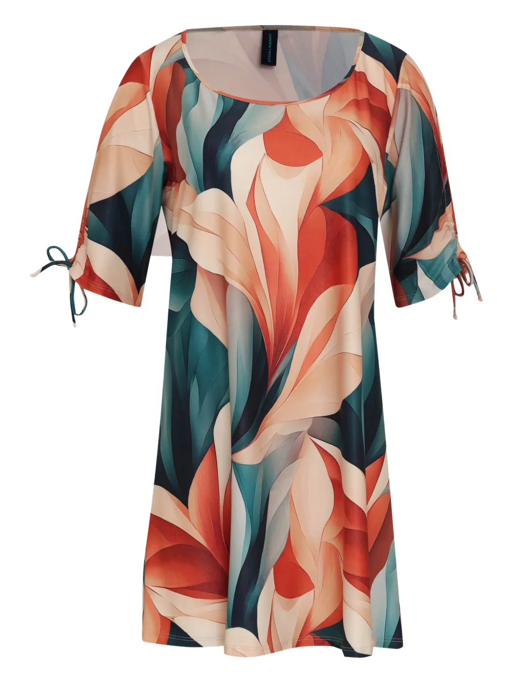 Lygia & Nanny Batuira gathered-sleeve floral-print mini dress - Arancione