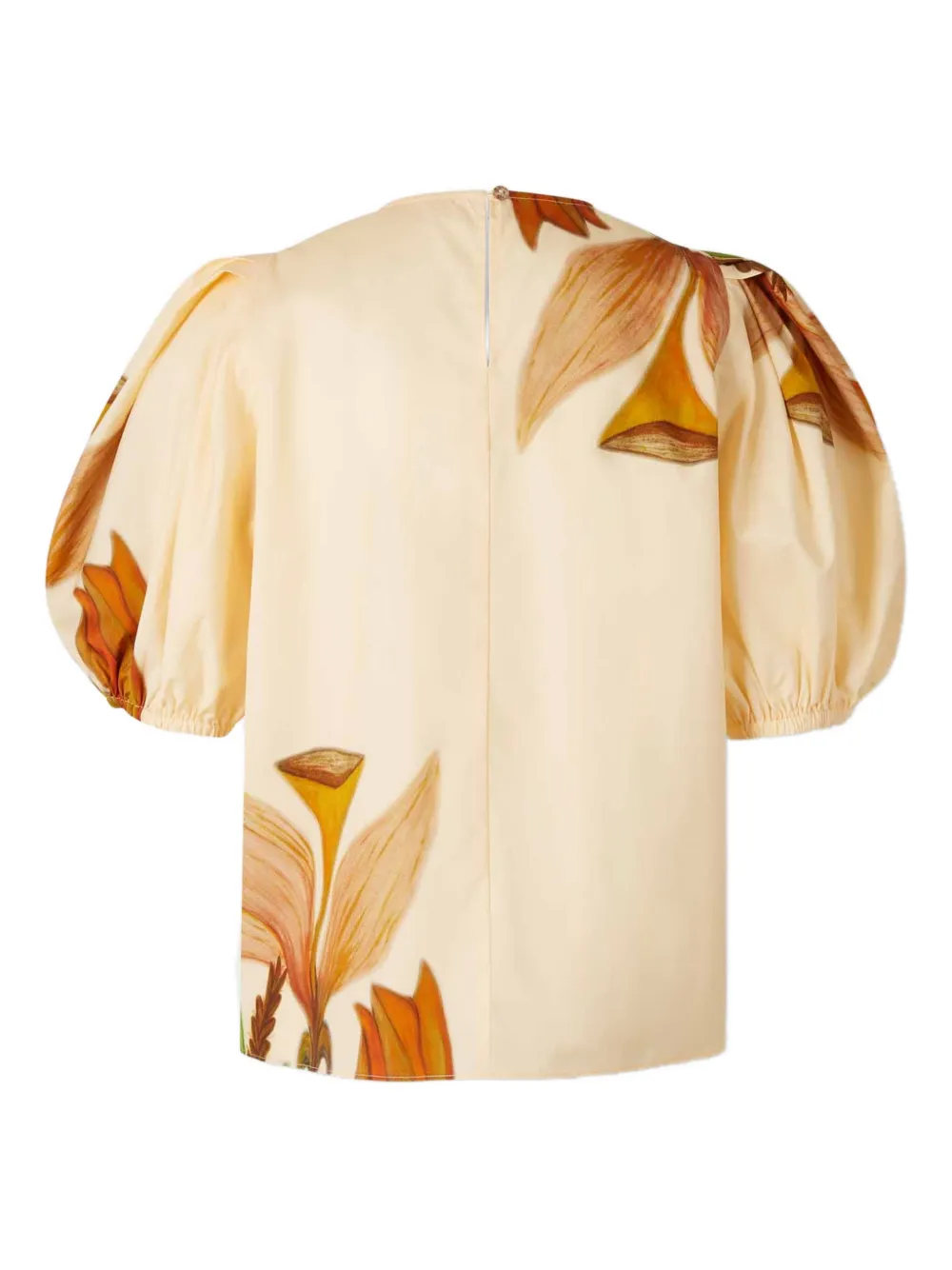 Ulla Johnson Las Olas puffed-sleeve botanical-print top - Beige