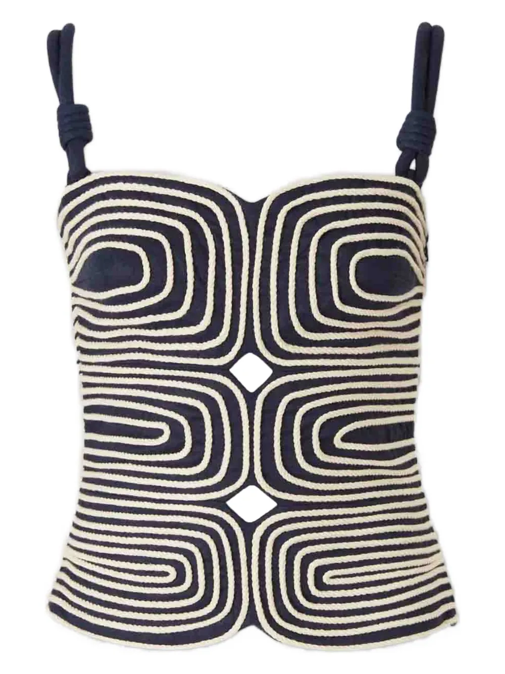 ANDRES OTALORA Marea contrasting-trims cord-straps top | Blue | Image 1