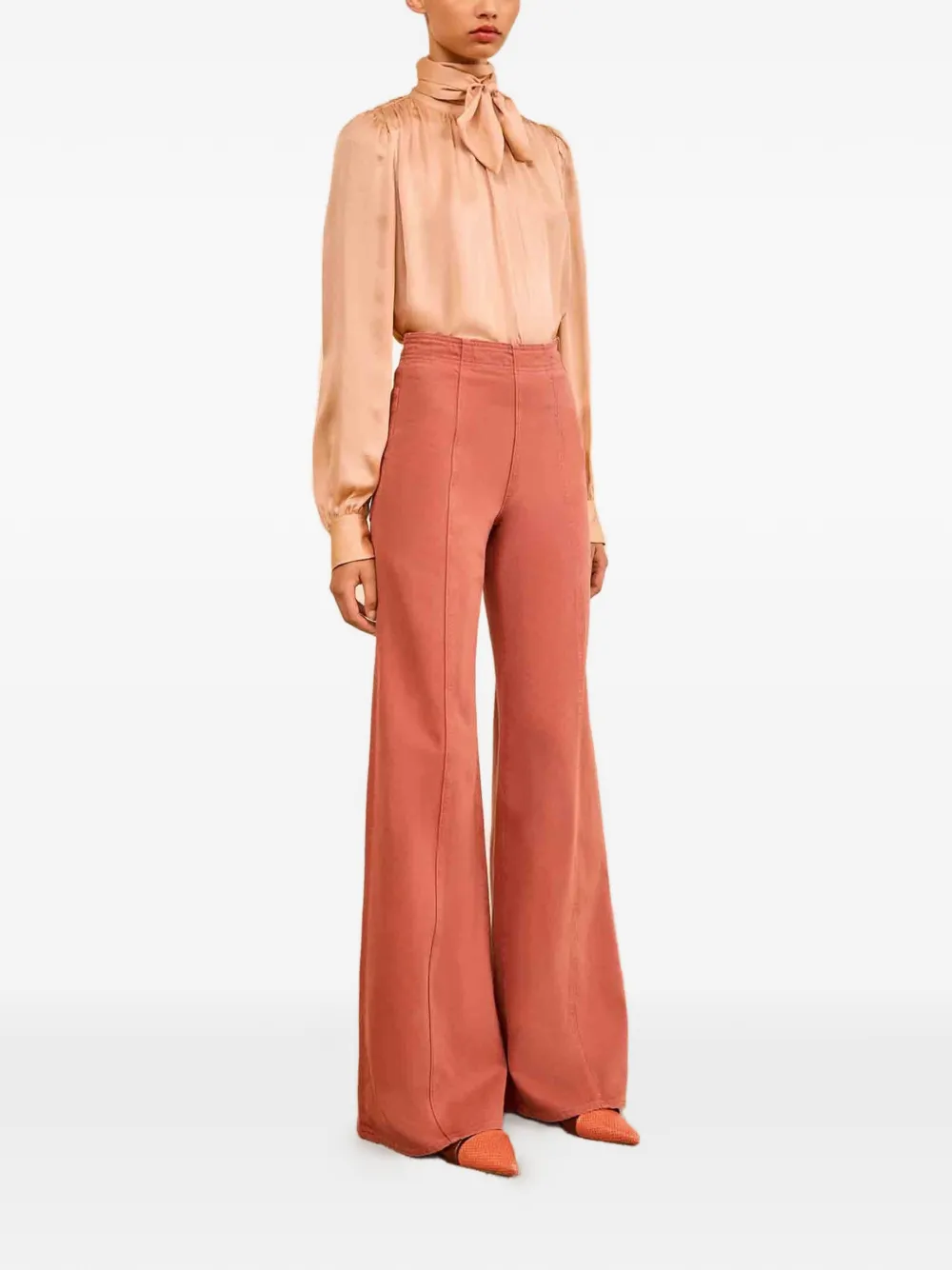 Ulla Johnson Bianca flared high-waist jeans - Rood
