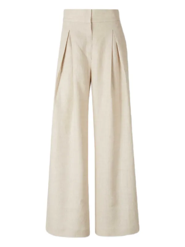 Andres Otalora High-waist Flared Trousers in Neutrals