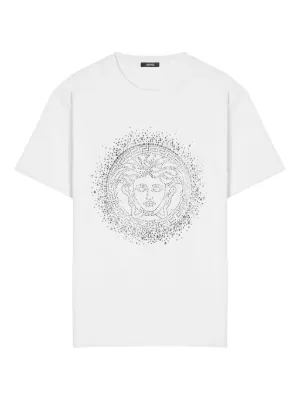 VERSACEヴェルサーチ メデューサ ベロア ショート トップス Tシャツ S VERSACE - ヴェルサーチ VERSACE Tシャツ カットソー ショートスリーブ