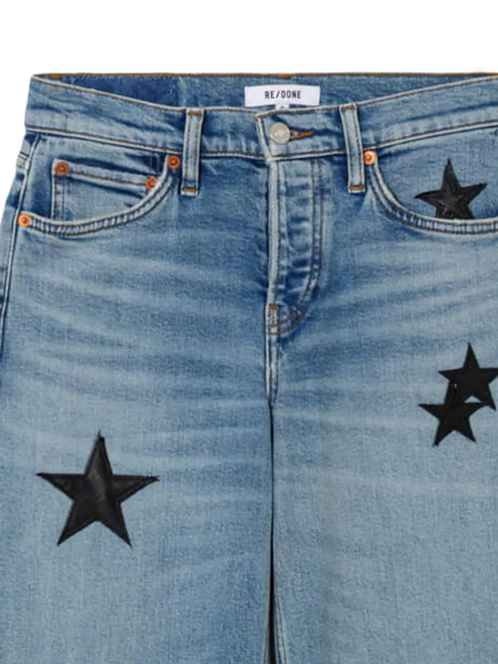  Re/done Star-details Wide-leg Jeans - Blue 