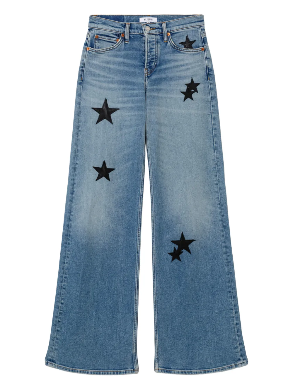 RE/DONE star-details wide-leg jeans - Blu