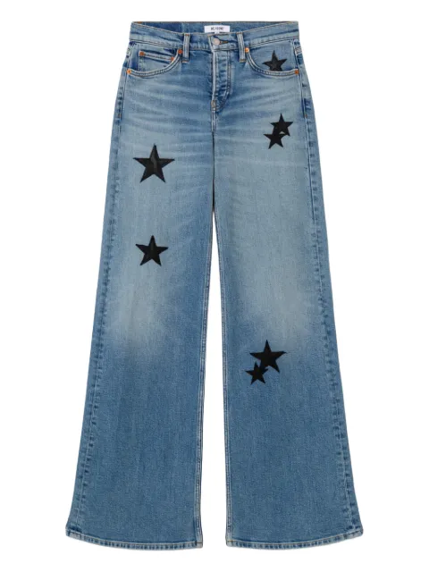 RE/DONE star-details wide-leg jeans