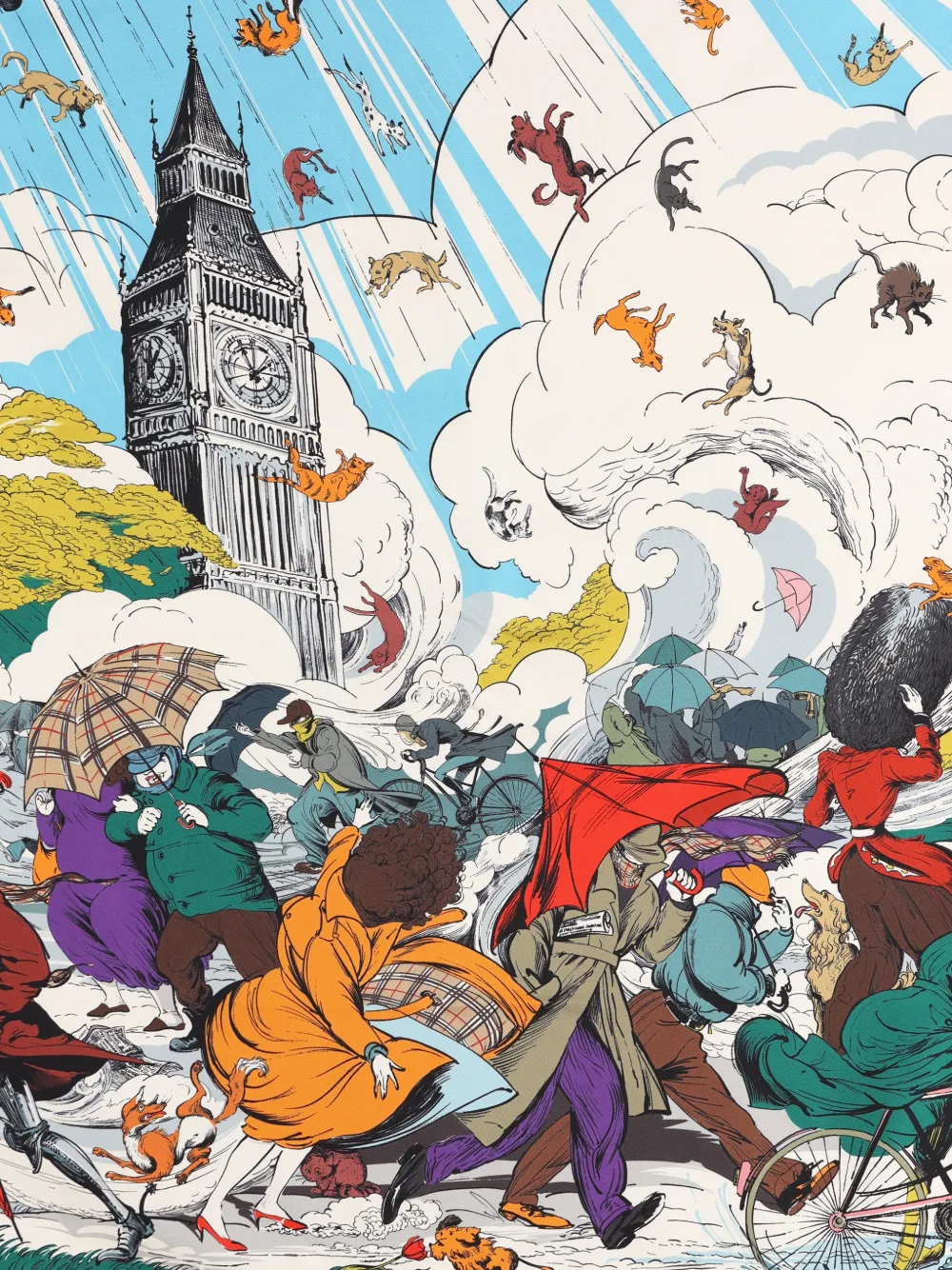 Burberry printed silk scarf - Blauw