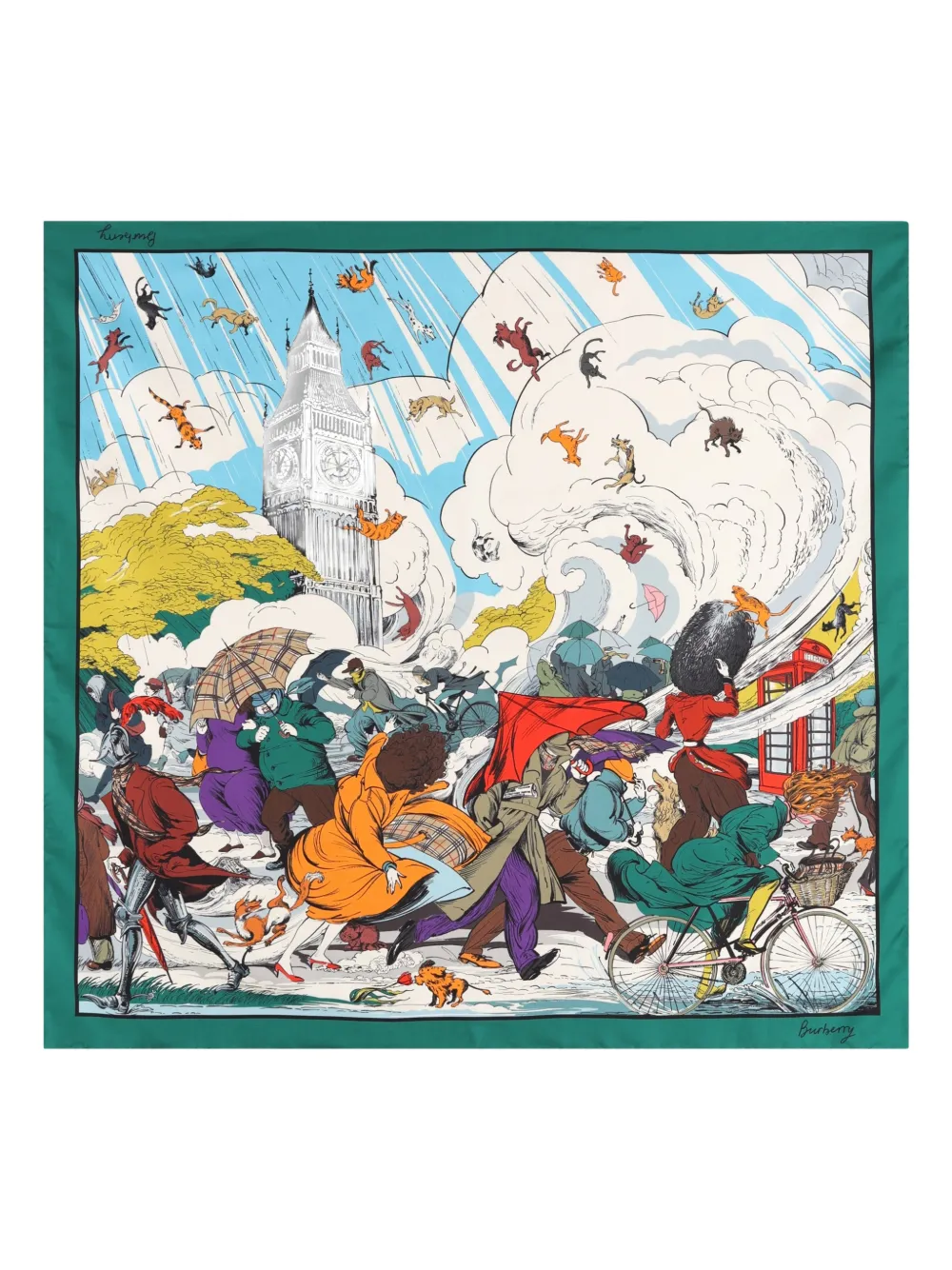 Burberry printed silk scarf - Blu