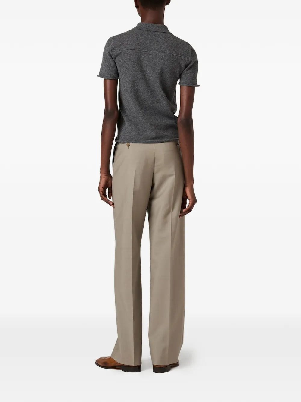 Miu Poloshirt met zak met knoop Grijs