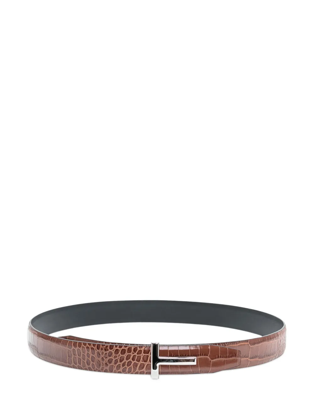 TOM FORD crocodile-effect belt - Bruin