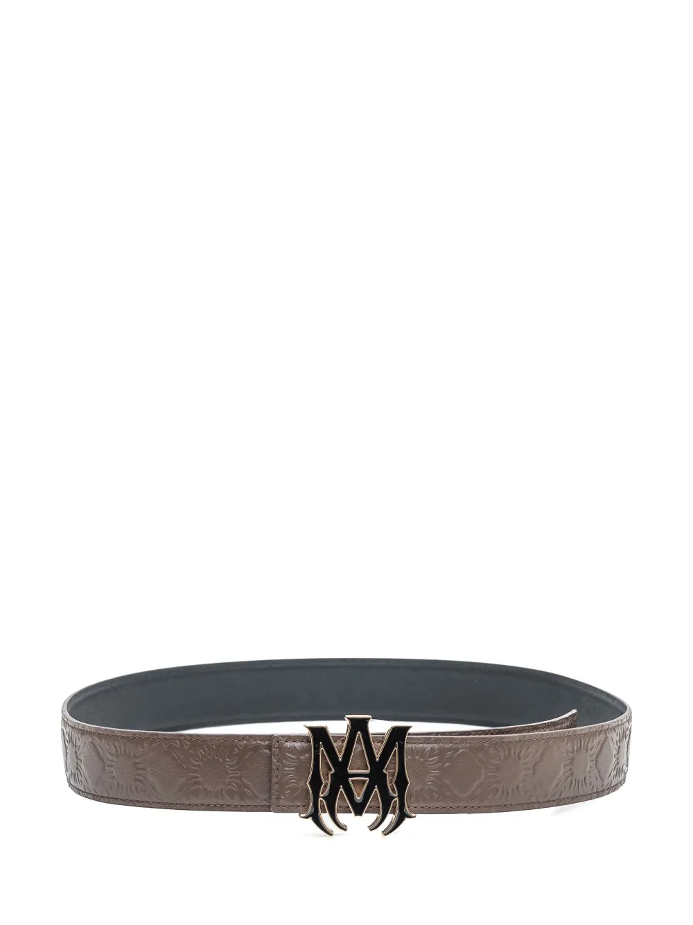 AMIRI embossed logo buckle belt - Bruin