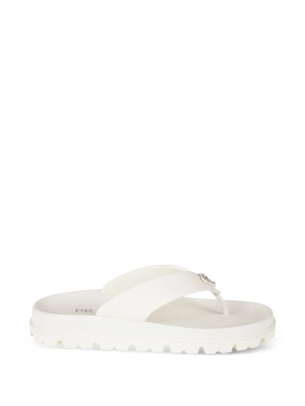 Prada Teenslippers met logoplakkaat Wit