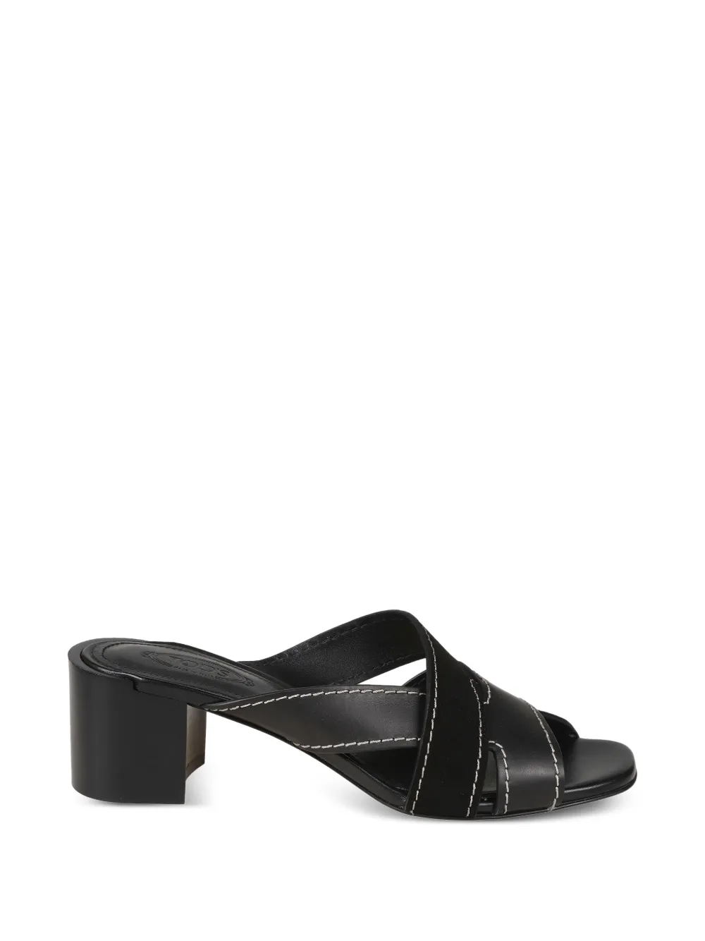 Tod's crossover stitch sandals Zwart