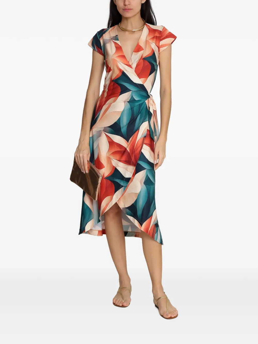 Lygia & Nanny Falcão midi-jurk met bloemenprint - Blauw