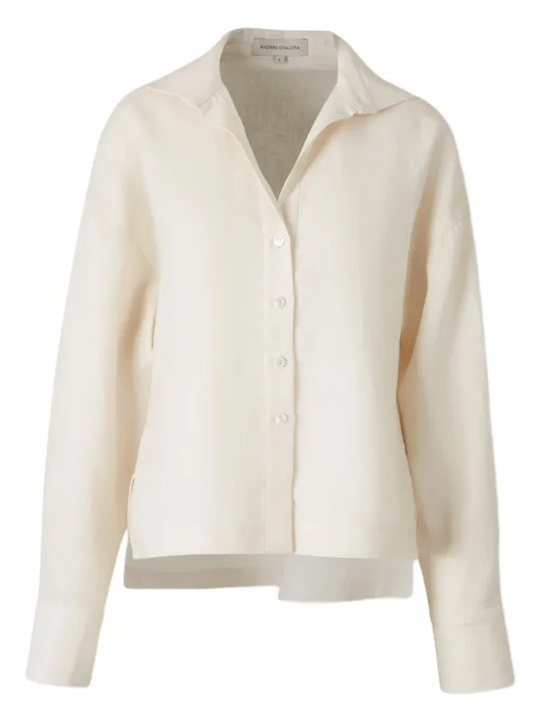 Andres Otalora Si Sabes Buttoned-cuff Shirt in Neutrals
