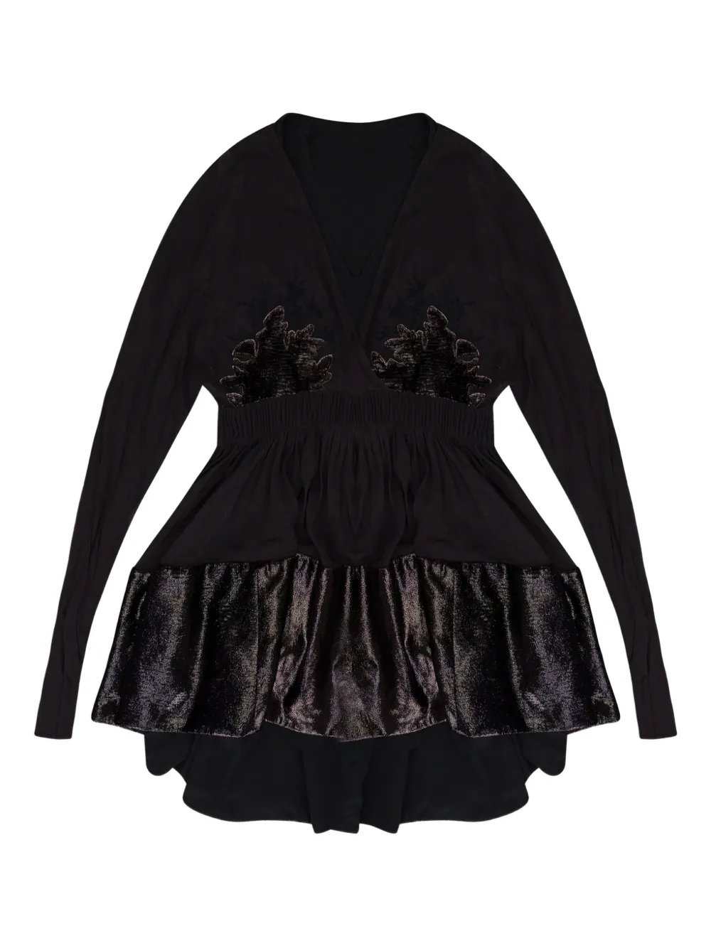 Lanvin Top svasato con scollo a V - Marrone