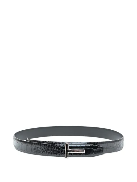 TOM FORD shiny-effect crocodile-effect belt