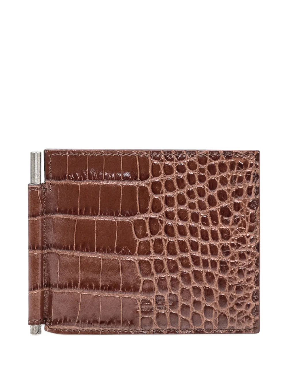 TOM FORD exotic line clip wallet - Marrone