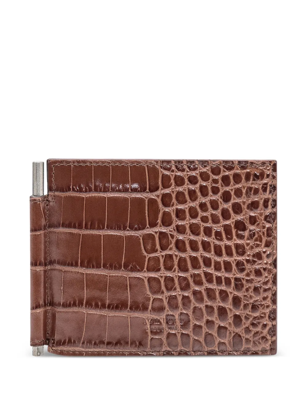 TOM FORD exotic line clip wallet - Marrone