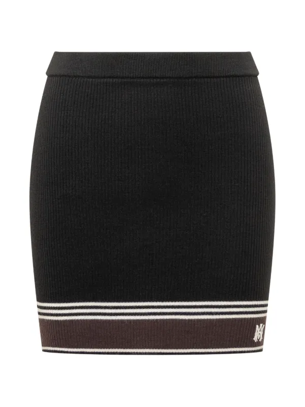 Amiri MA Stripe Mini Skirt in Black