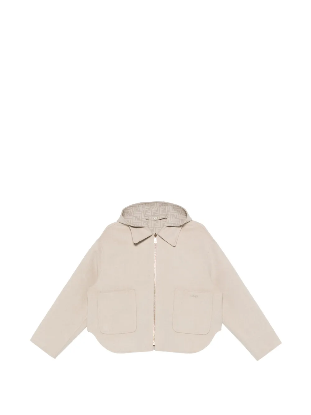 FENDI Giacca con cappuccio e zip - Toni neutri