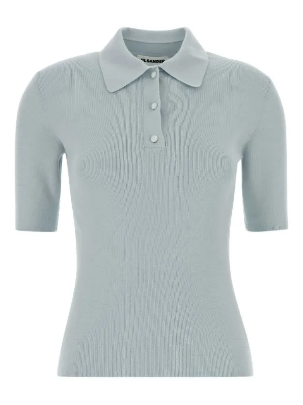 Jil Sander Short-sleeve Polo Shirt in Blue