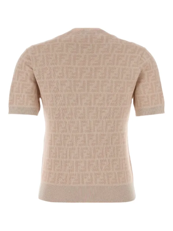 FENDI FF-monogram Wool T-shirt | Neutrals | FARFETCH AO