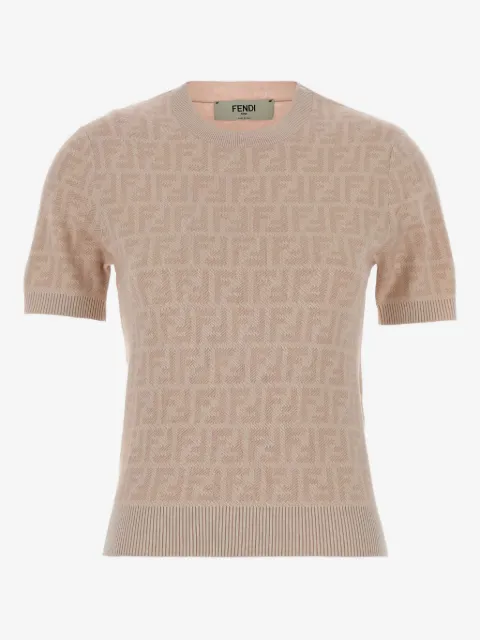 FENDI FF-monogram wool T-shirt