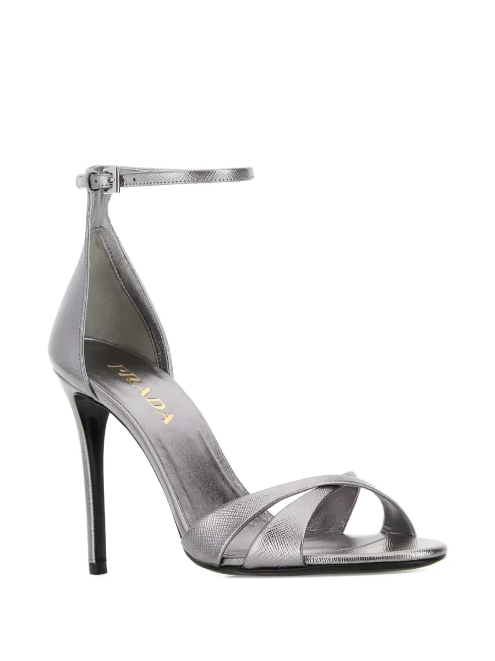 Prada leather heeled sandals Zilver