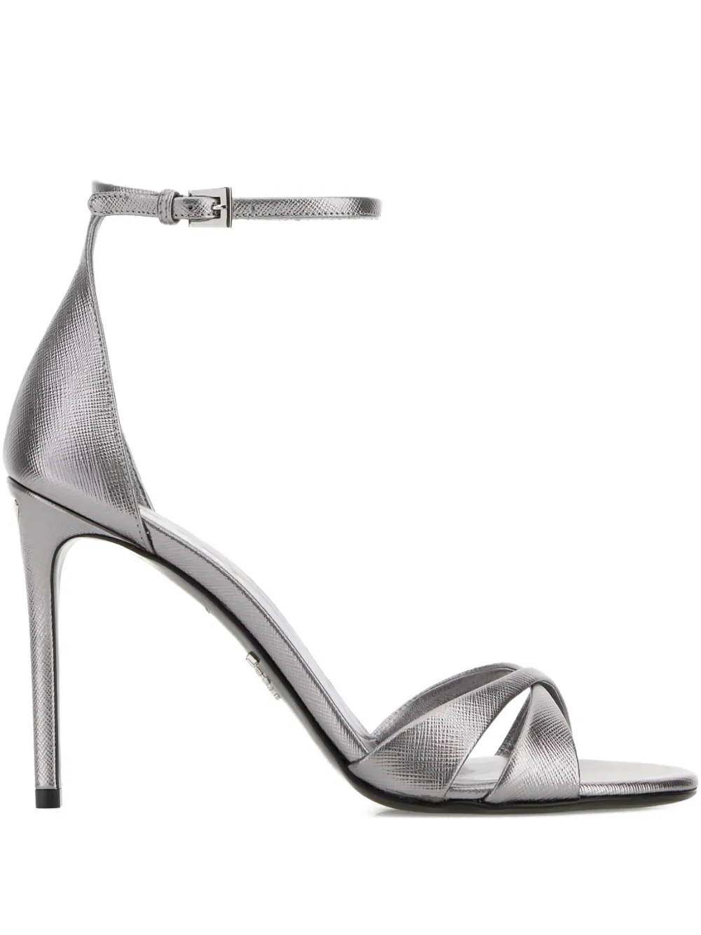 Prada leather heeled sandals - Argento