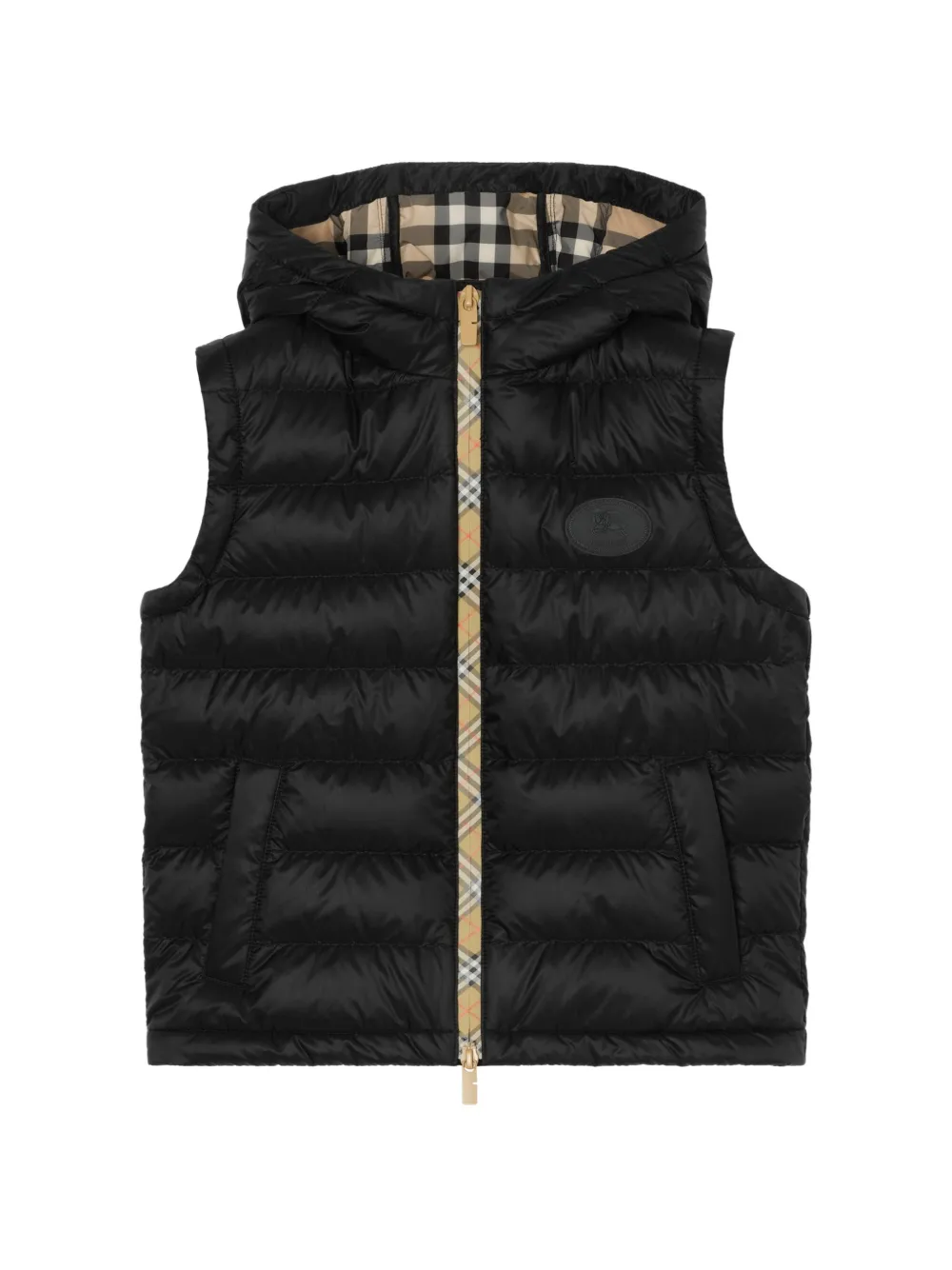 Burberry Kids Steppweste mit Kapuze - Schwarz