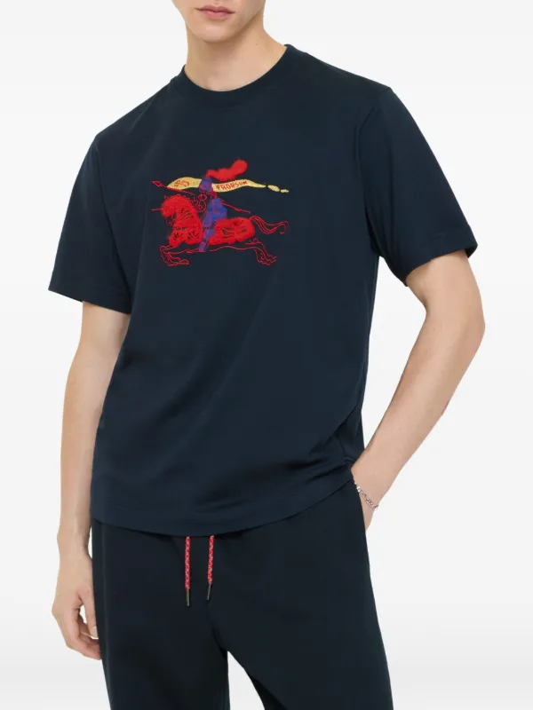 Burberry EKD Cotton T-shirt | Blue | FARFETCH
