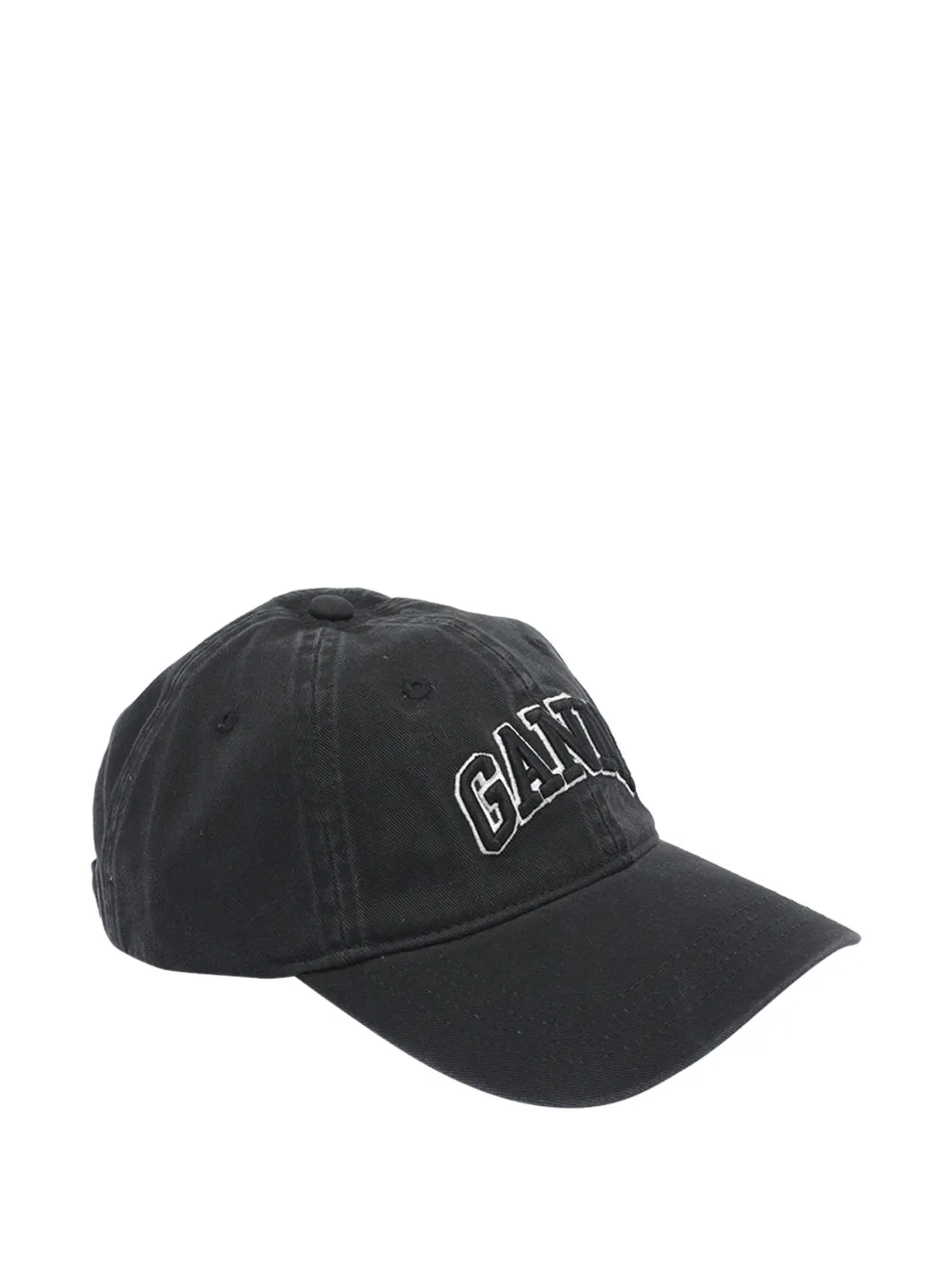 GANNI logo canvas baseball cap - Zwart