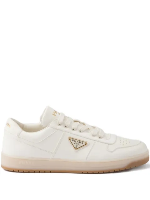Prada Downtown logo-plaque leather sneakers
