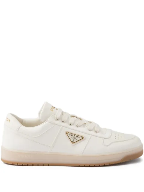 Prada Downtown logo-plaque leather sneakers