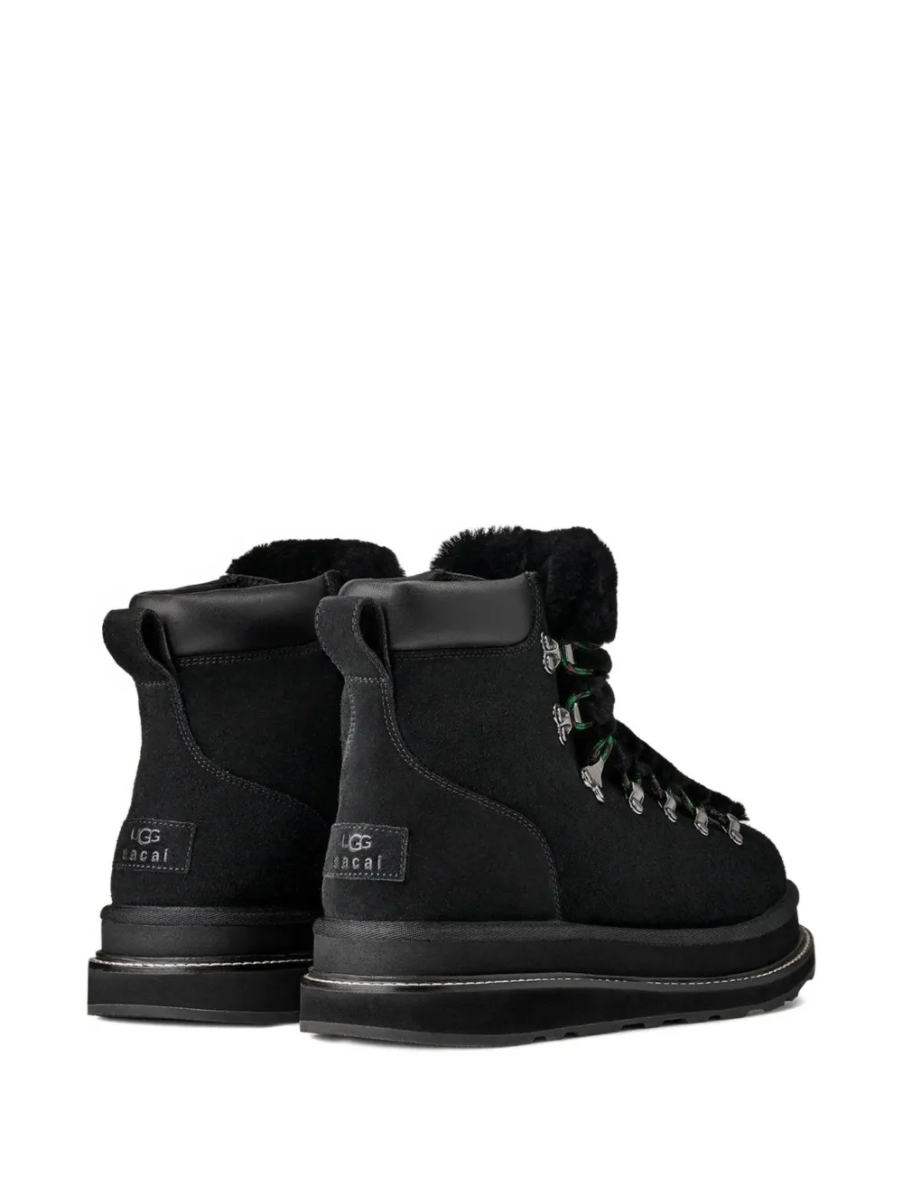 sacai x UGG sneakers met afwerking van bont Zwart