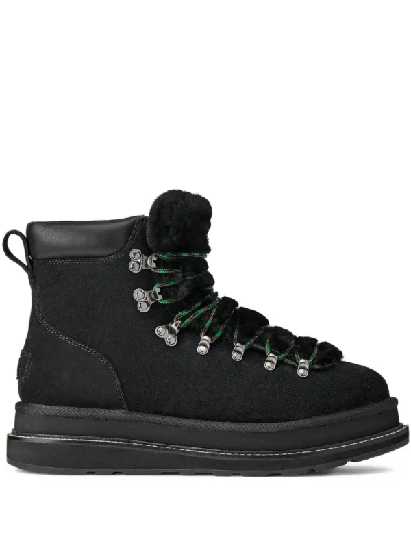 Sacai X UGG Fur-trim Sneakers in Black