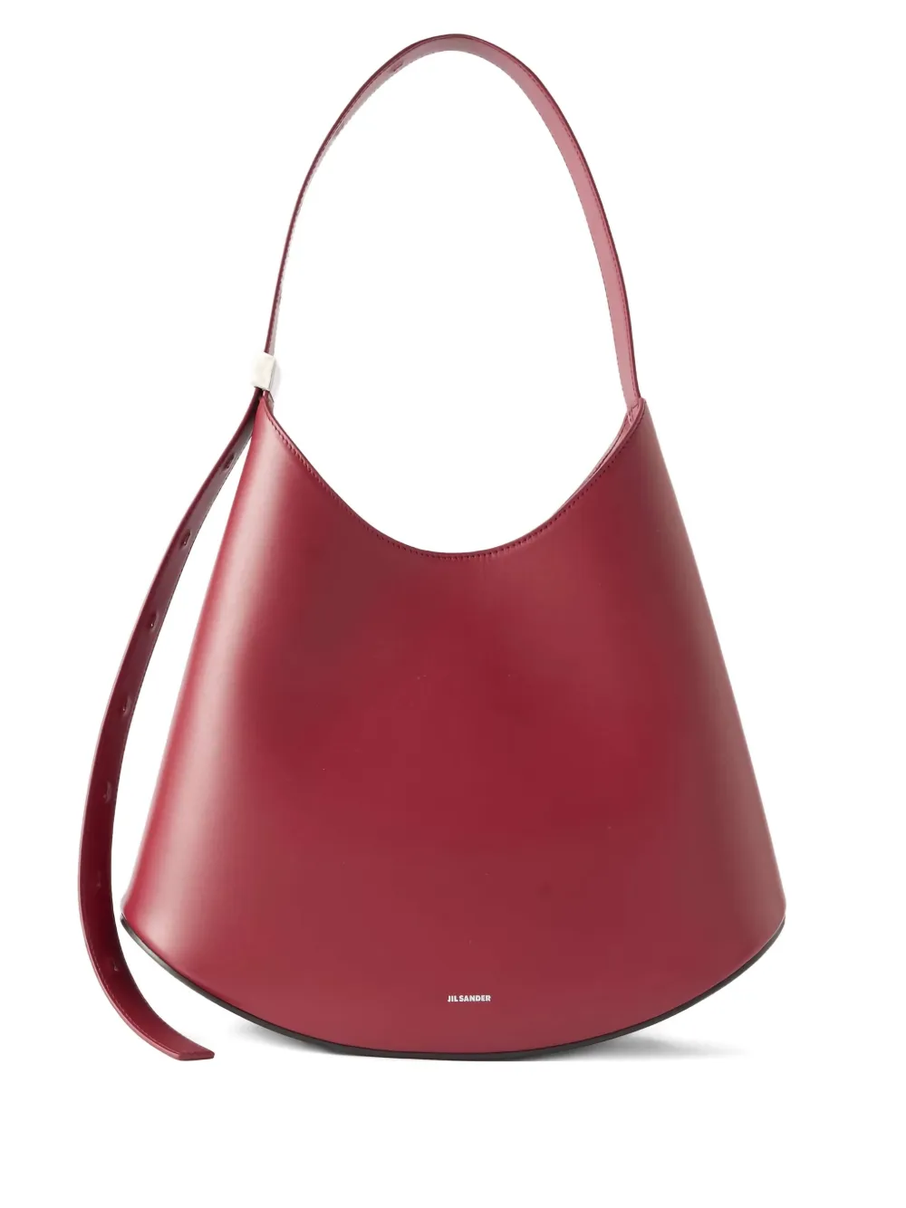 Jil Sander Eldorado Leather Shoulder Bag In Red