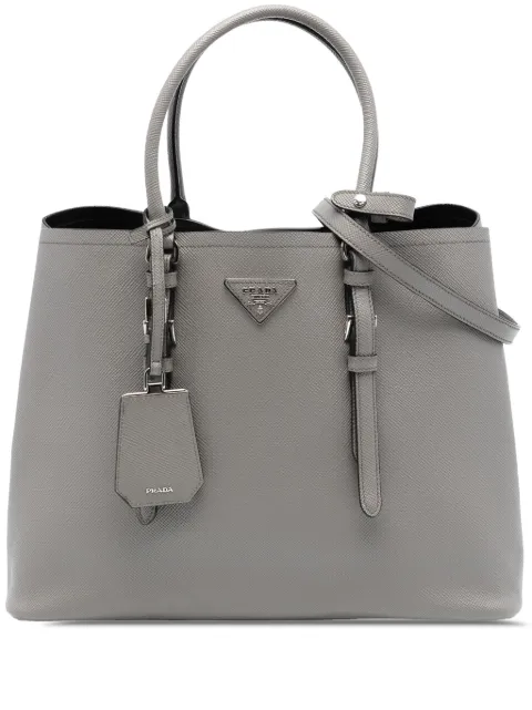 Prada Pre-Owned Saffiano Cuir Double 大号斜挎包（2000-2025年典藏款）