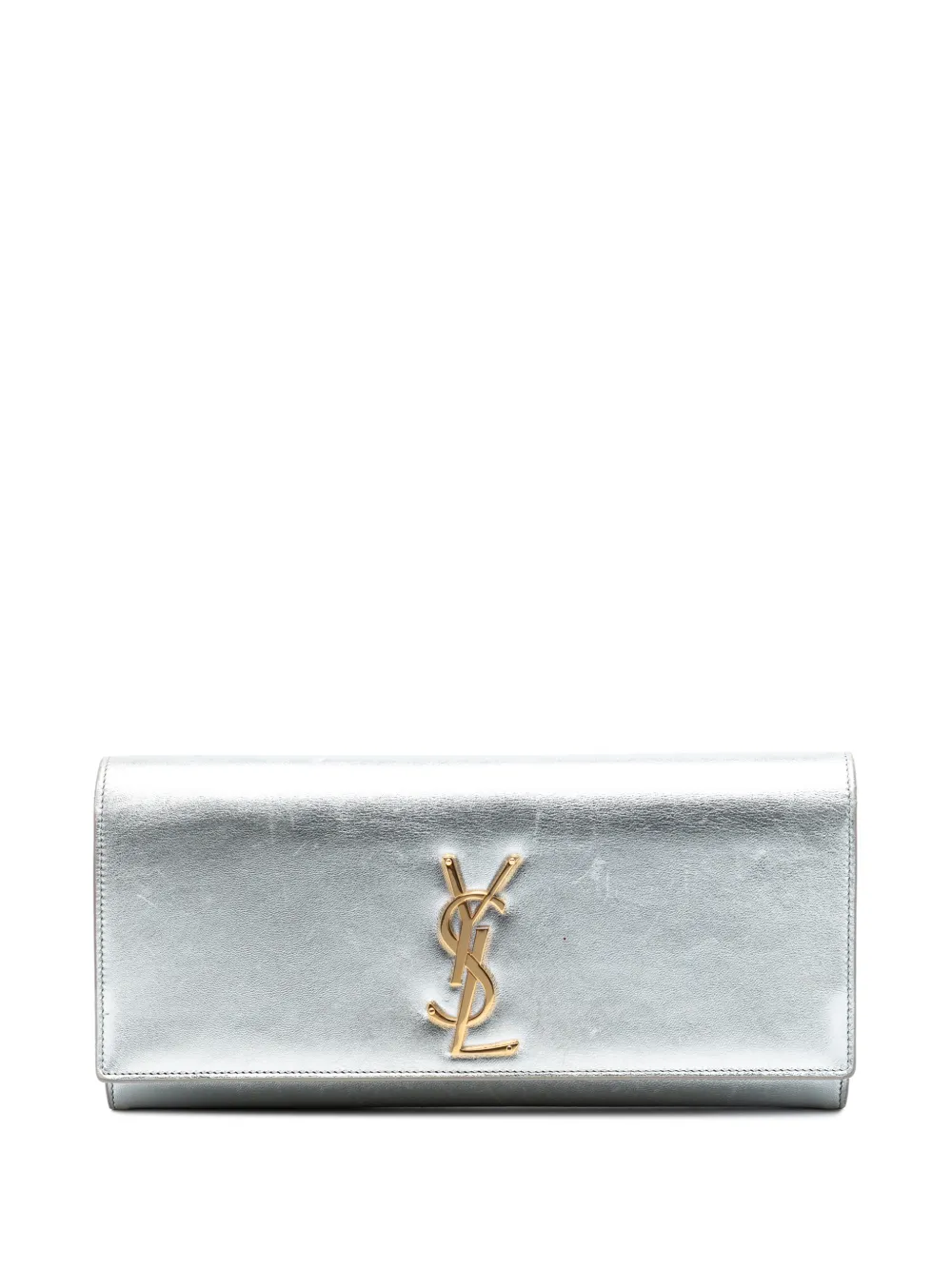 Saint Laurent Pre-Owned 2014 Metallic Calfskin Cassandre clutch bag | Silver | Image 1
