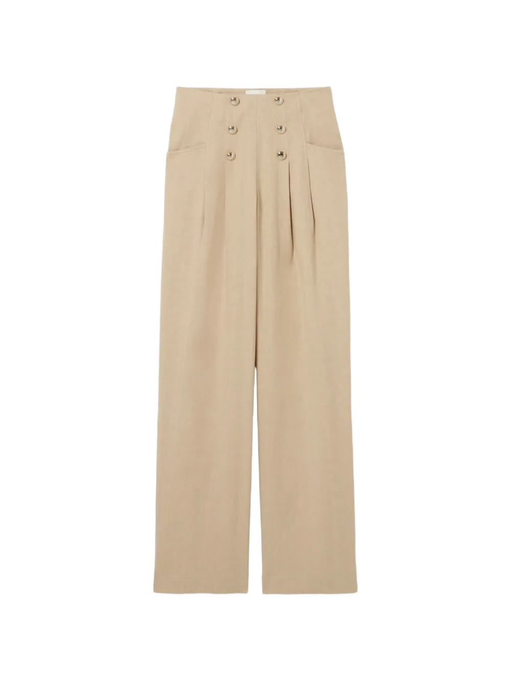 Claudie Pierlot button-embellished pleated trousers - Toni neutri