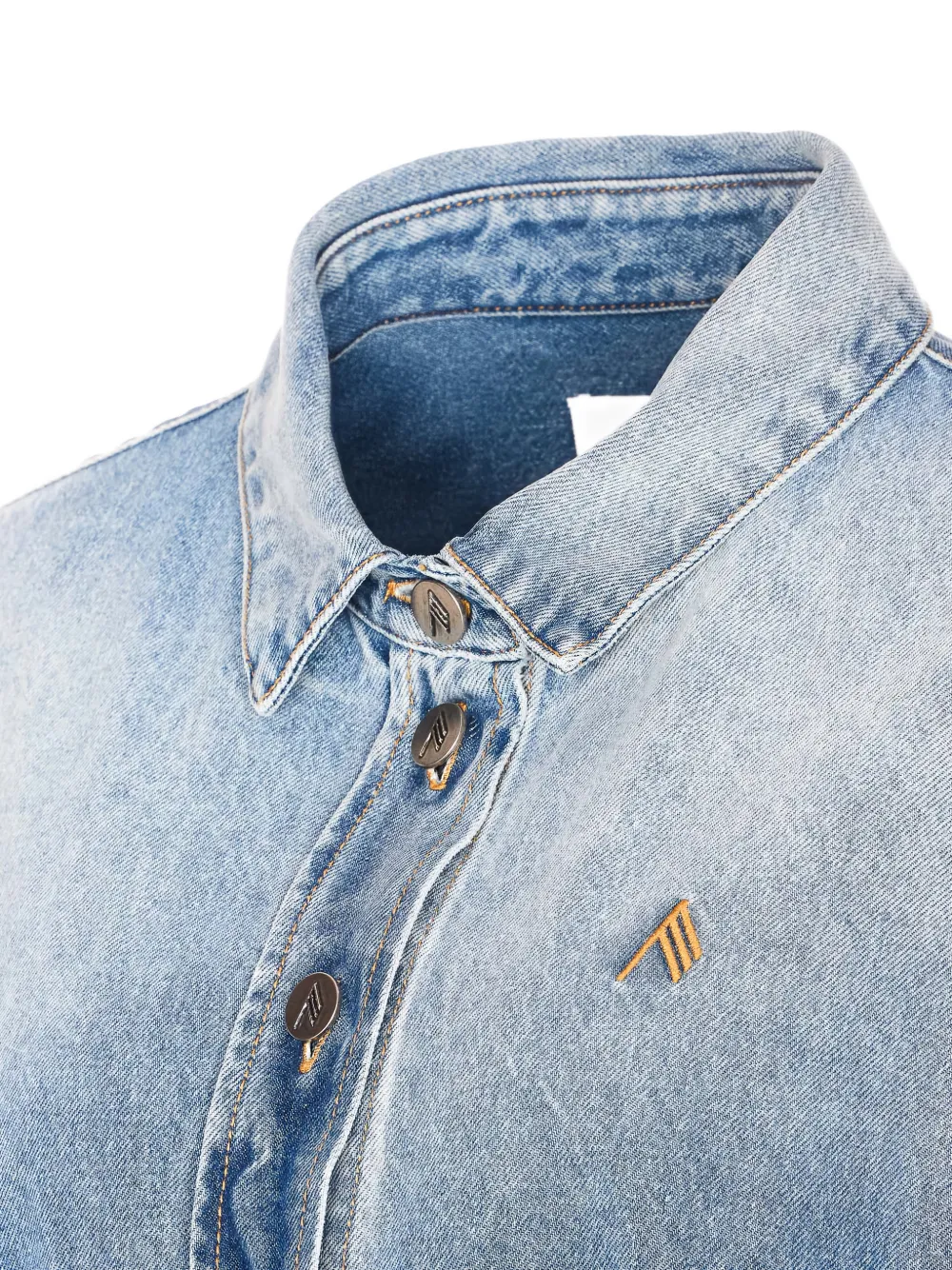The Attico Blouse met geborduurd logo Blauw