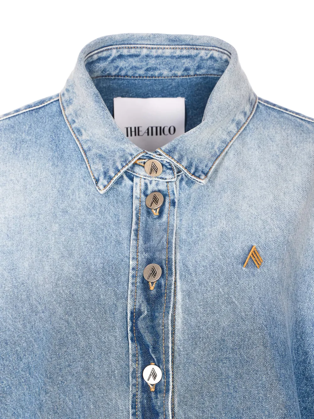 The Attico Blouse met geborduurd logo Blauw