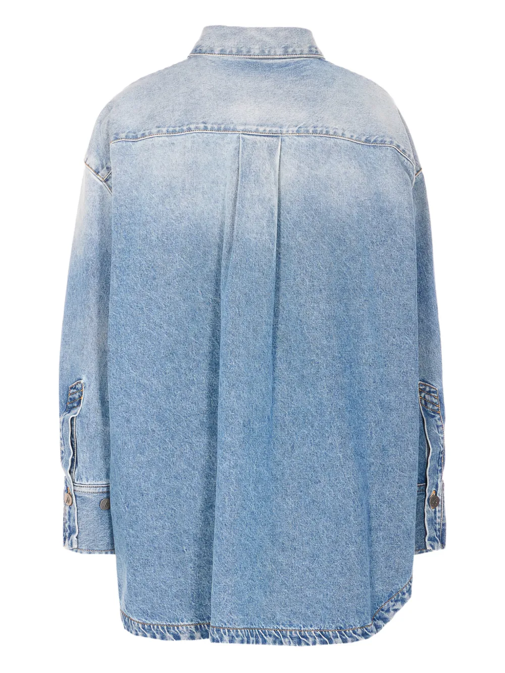 The Attico logo-embroidered button-up denim shirt - Blauw