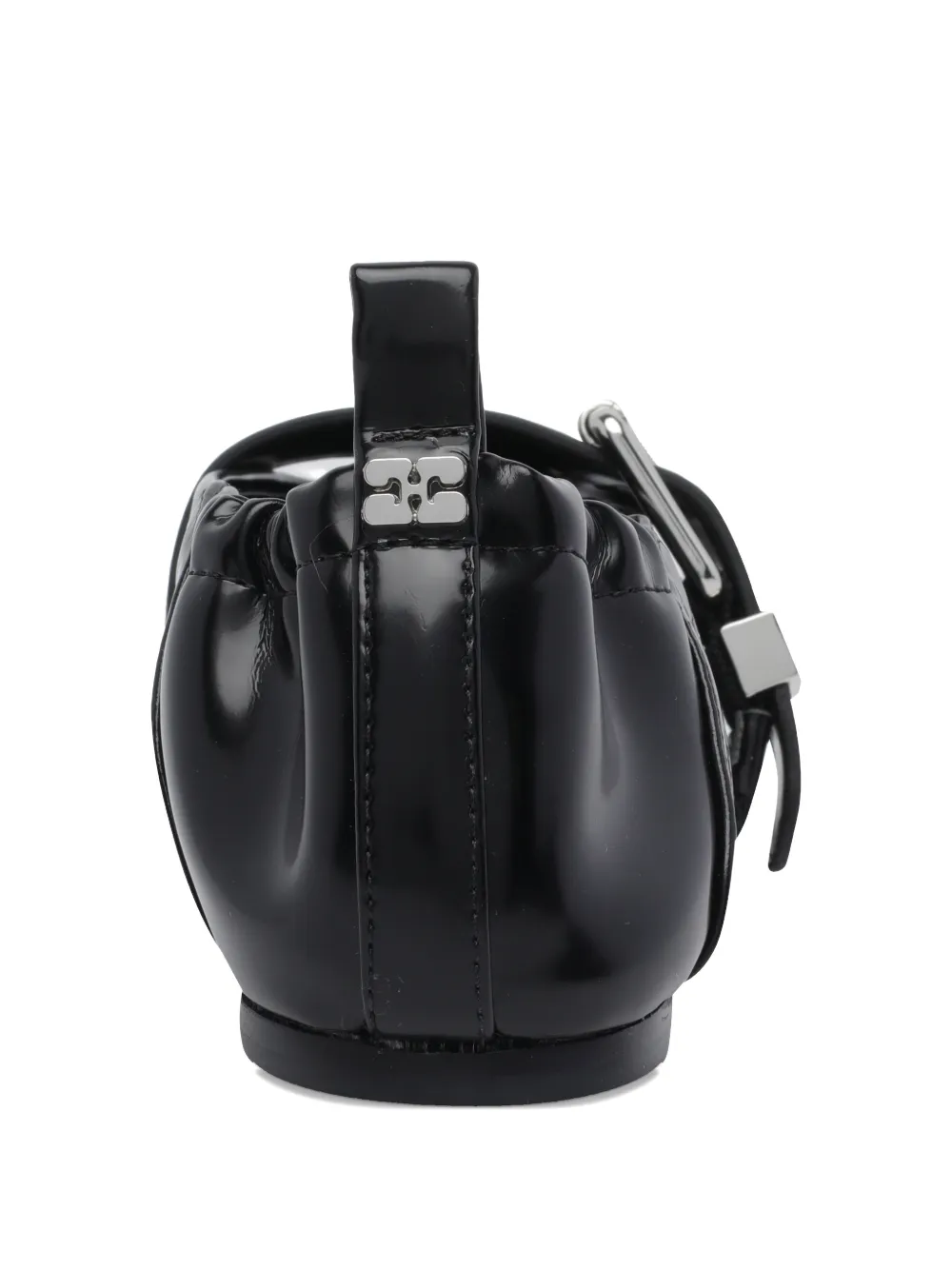 GANNI Sue buckle-detail ballet flats Zwart