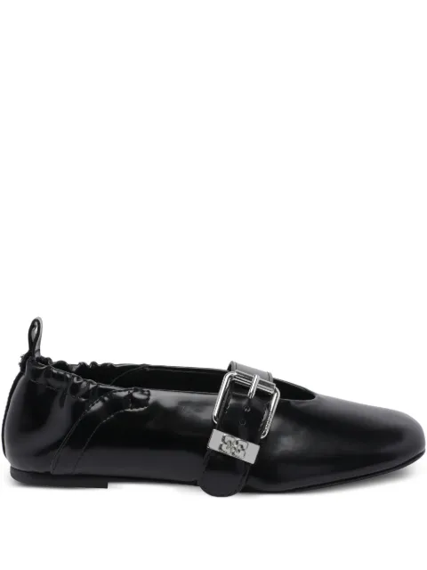 GANNI Sue buckle-detail ballet flats