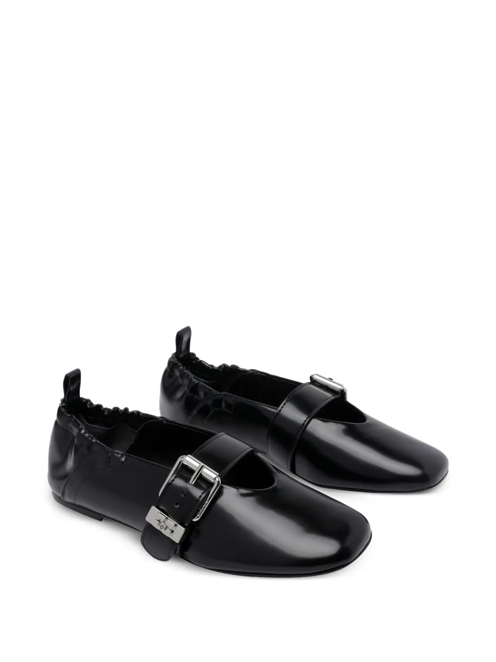 GANNI Sue ballerina's met gespdetail Zwart
