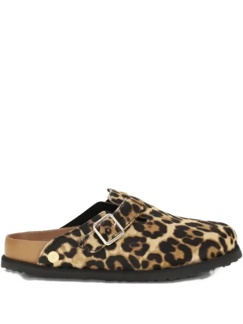 Birkenstock leopard-pattern mules