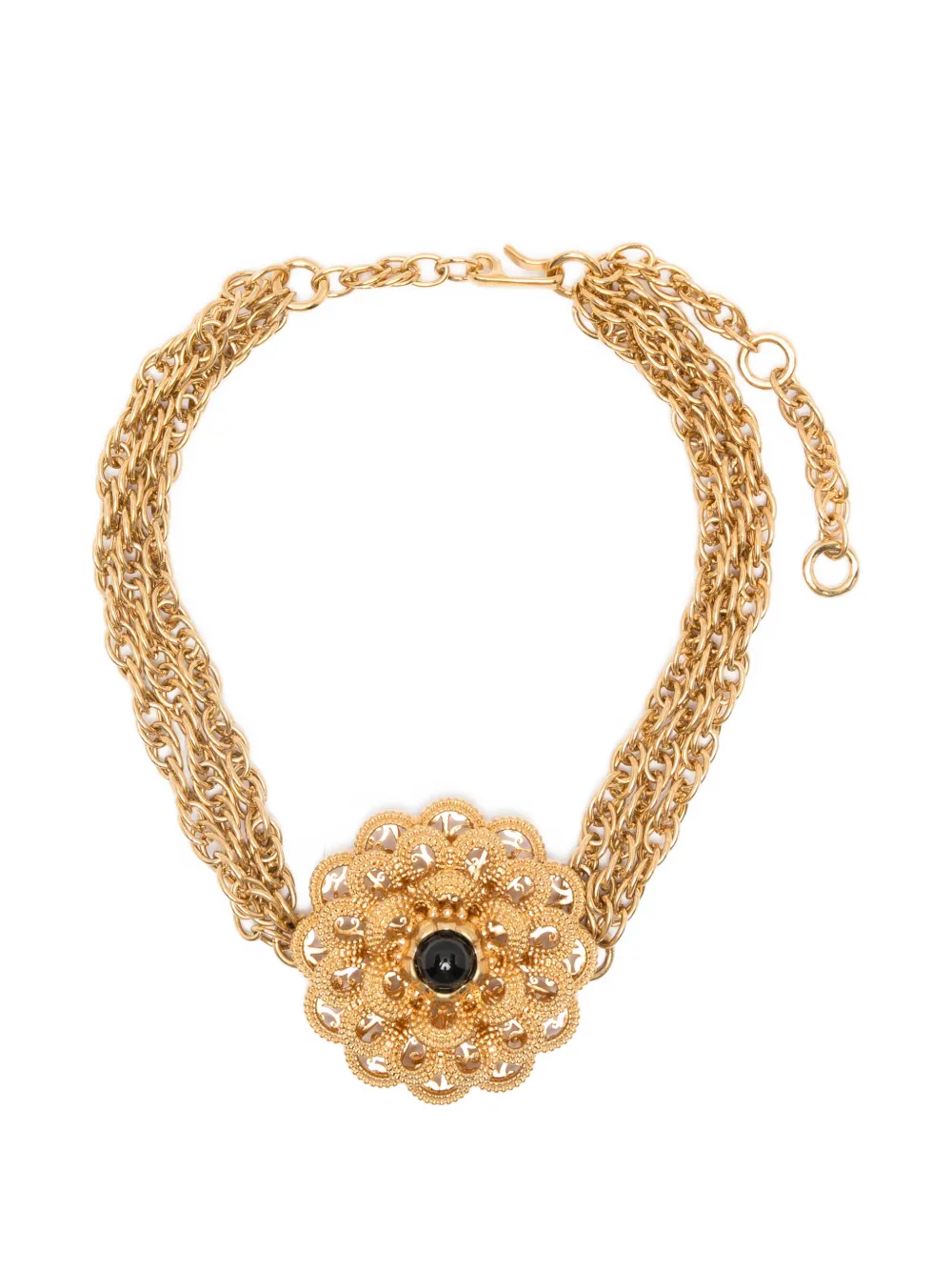 Chloé Karl flower-pendant chain necklace - Oro