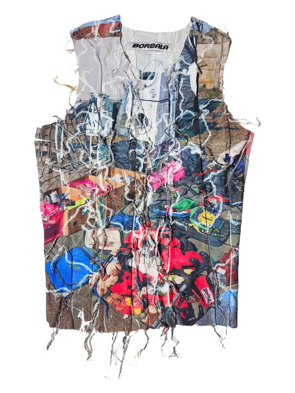 Borbala Top girocollo con finitura in rilievo - Blu