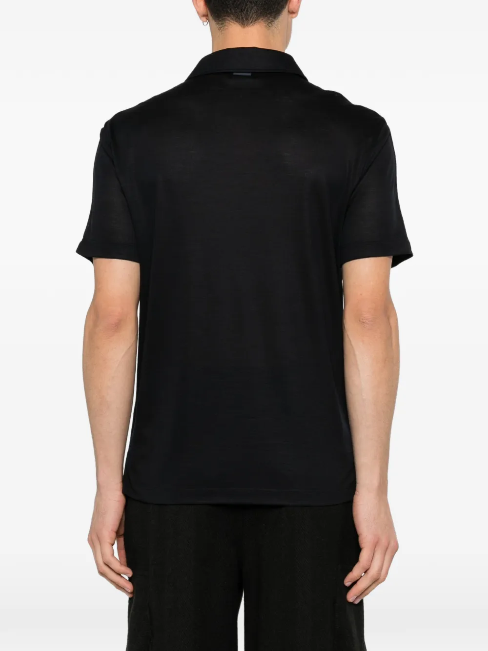 Zegna Wollen poloshirt met knopen Zwart